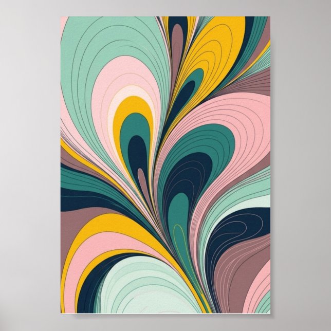 Retro Fluid Abstractionist Wave Poster (Framsidan)