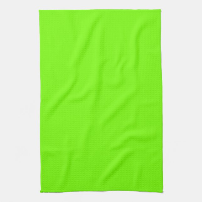 Retro Fluoro Lime-Grönt Kökshandduk (Vertikal)