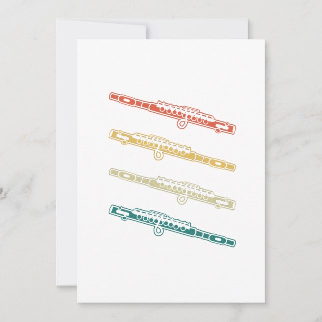 Retro Flute Instrument Gift Music Flute Inbjudningar (Framsida)