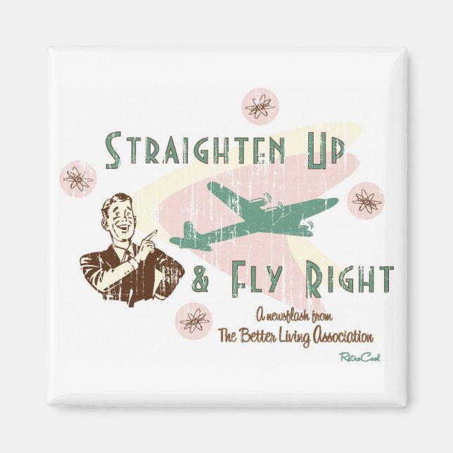 Retro 'Fly Höger' Magnet (Framsidan)