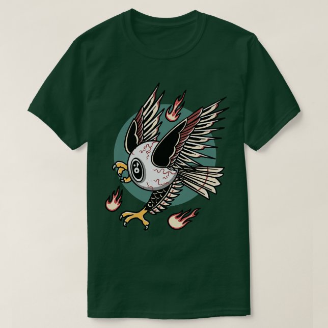 Retro-flygande Eyeball-tattodesign T Shirt (Design framsida)