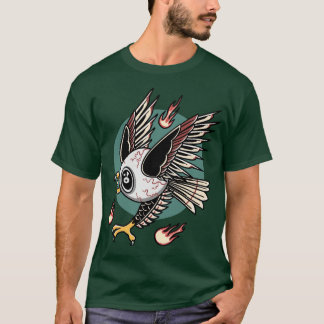 Retro-flygande Eyeball-tattodesign T Shirt