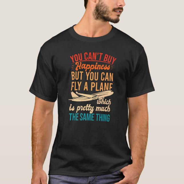 Retro Flygplan-flygande kommersiell flygpilotsflyg T Shirt (Framsida)