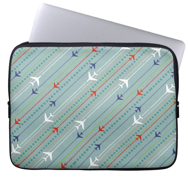 Retro-flygplan Mönster Laptop sleeve (Framsidan)
