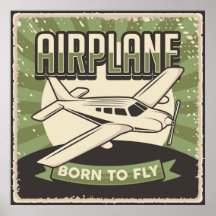Retro-flygplan Poster