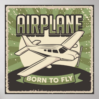 Retro-flygplan Poster