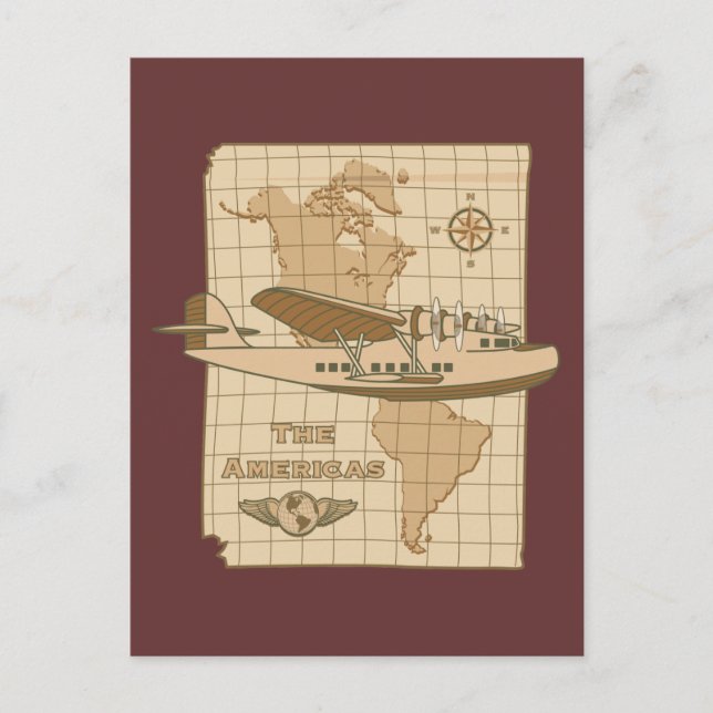 Retro-flygplan Vykort (Framsida)