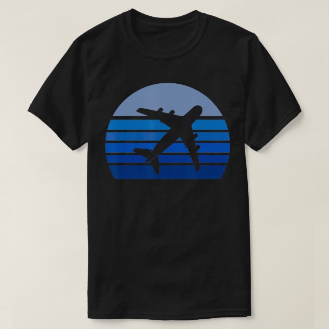 Retro-flygplanet Silhouette Pilot Aviation Flight  T Shirt (Design framsida)