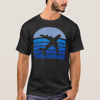 Retro-flygplanet Silhouette Pilot Aviation Flight  T Shirt