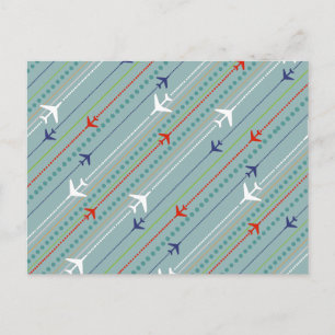 Retro flygplanmönstervykort vykort