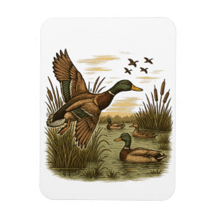 Retro-Flying-Mallard-Ank-Jakt,  Magnet