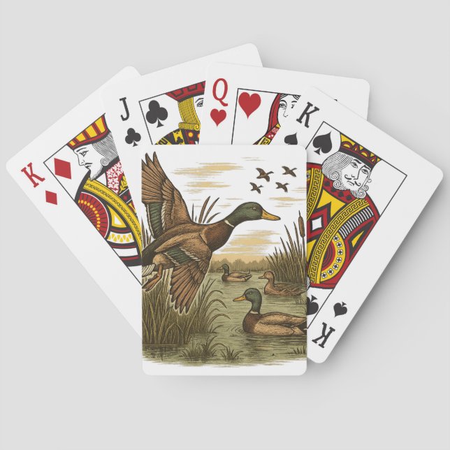 Retro-Flying-Mallard-Anka-Jakt,  Casinokort (Baksidan)