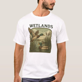 Retro Flying Mallard Duck Hunting T Shirt