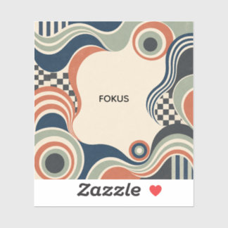 Retro Focus Vinyl-Sticker – 70er Geometrie Klistermärken