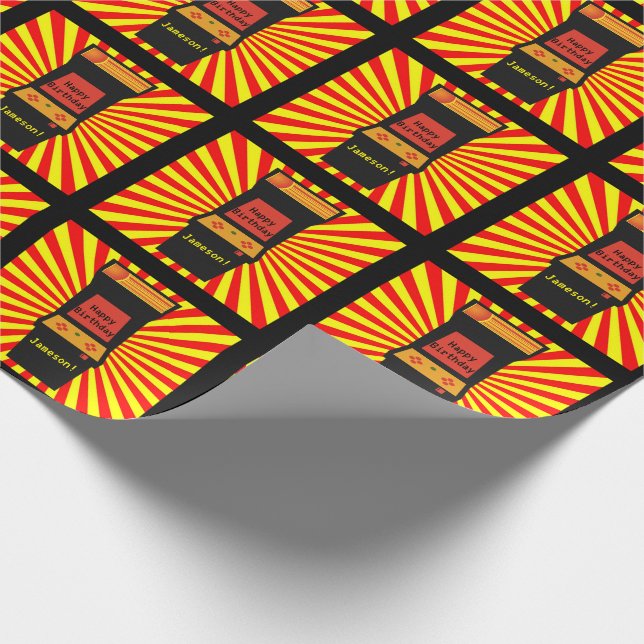 Retro födelsedag för gallerivideospelpersonlig presentpapper (Hörn)