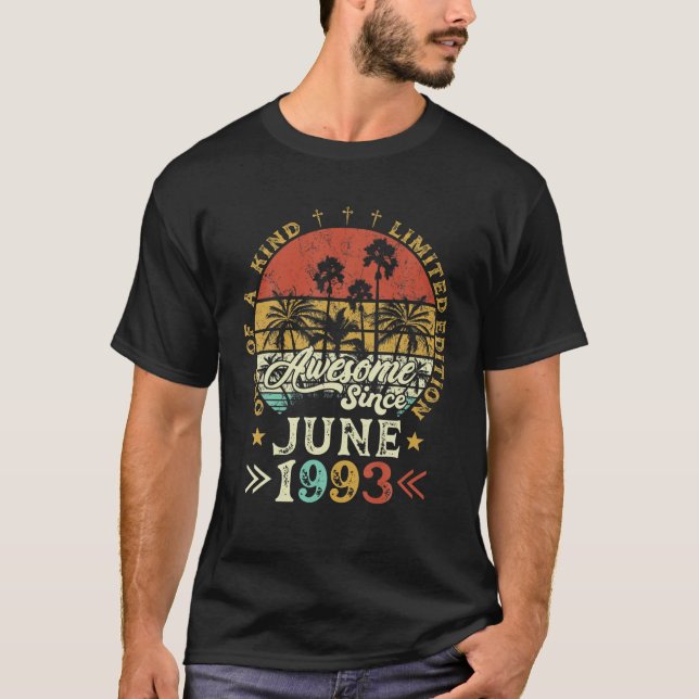 Retro Födelsedagsfest Fantastisk sedan juni 1993 T Shirt (Framsida)