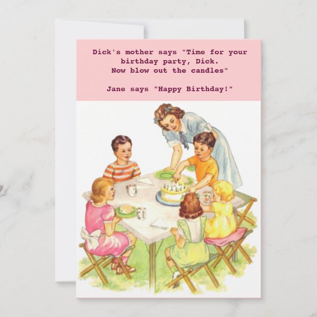 Retro födelsedagsfest inbjudan för vintage (Framsida)