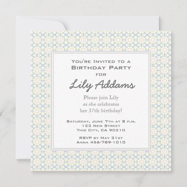 Retro födelsedagsfest inbjudan - limefrukt (Framsida)