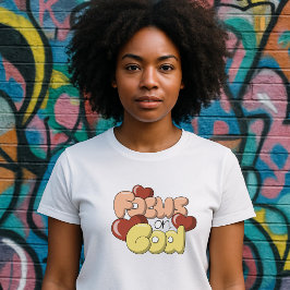 Retro Fokus på Gud - Hjärtan T Shirt