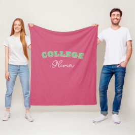 Retro Fold Anpassningsbar College Namn Blanket Fleecefilt