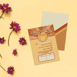Retro Fold Neon Orange Rosa Bröllop OSA Kort