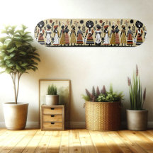 Retro Folk Art Vintage Tribes Mask African Culture