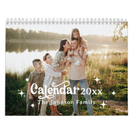 Retro Font Anpassningsbar Personlig 2025 Family Ph Kalender