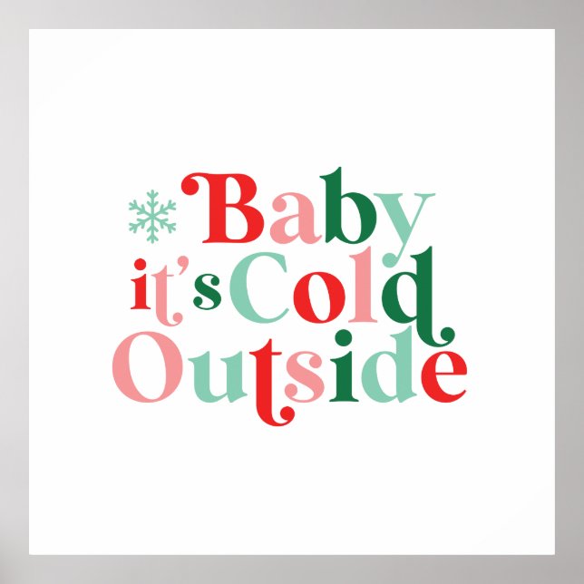 Retro Font Baby It's Cold Outside Jul Poster (Framsidan)