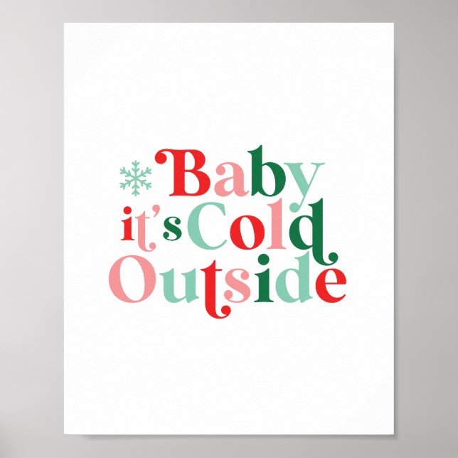 Retro Font Baby It's Cold Outside Jul Poster (Framsidan)