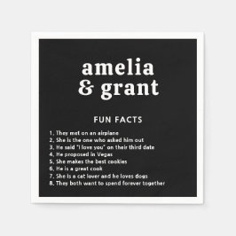 Retro Font Black Modern Bröllop Pappersservett