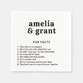 Retro Font Black och White Modern Bröllop Pappersservett