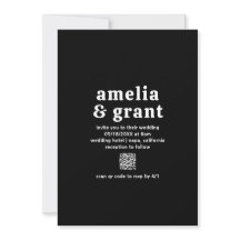 Retro Font Black QR-kod Modern Bröllop