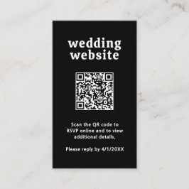 Retro Font Black QR-kod Modern Bröllop Tilläggskort