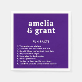 Retro Font Lila Modern Bröllop Pappersservett