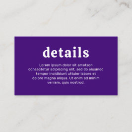 Retro Font Lila Modern Bröllop Tilläggskort