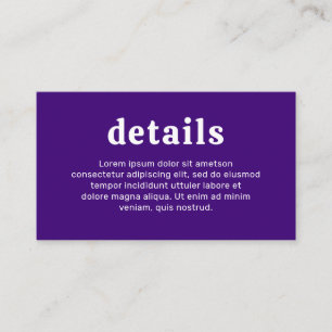 Retro Font Lila Modern Bröllop Tilläggskort
