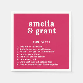 Retro Font Shock rosa Modern Bröllop Pappersservett