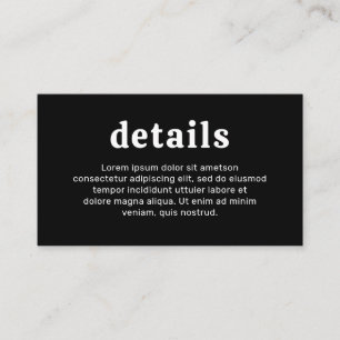 Retro Font Svart Modern Bröllop Tilläggskort