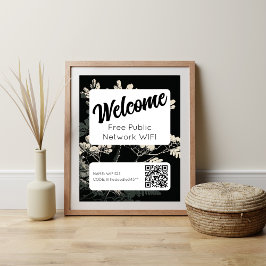Retro Font WIFI-nätverkslösenord QR-kod Poster