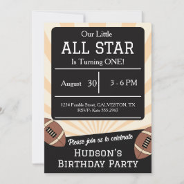 Retro Football All Star 1-årsjubileum Inbjudningar