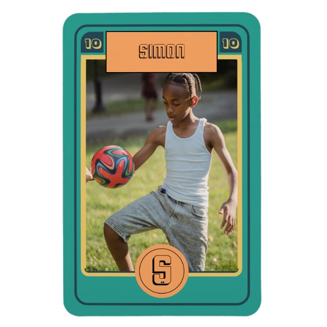 Retro Football Card-inspirerad Personlig Magnet (Vertikal)