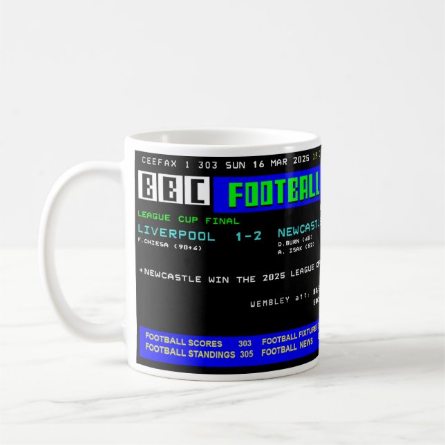 Retro Football Final Mugg - Ceefax Design (Vänster)