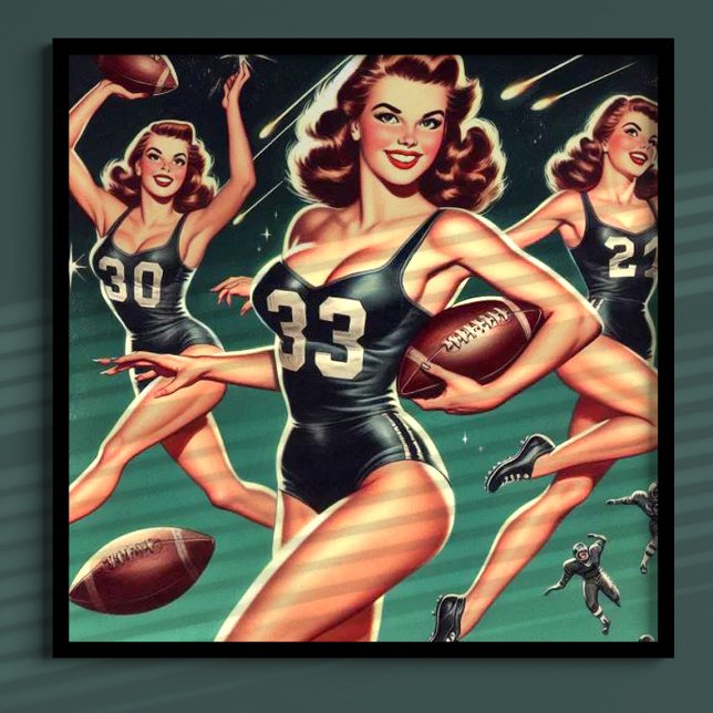 Retro Football Girl Poster (Skapare uppladdad)