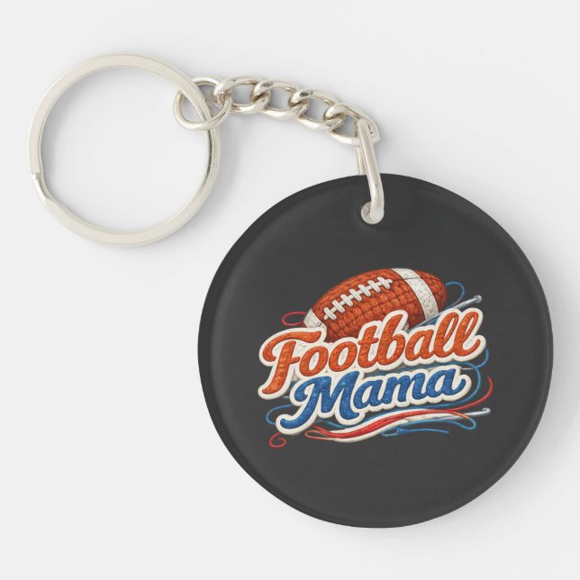 Retro Football Mama Morsdags Nyckelring (Framsidan)