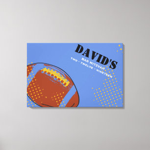 RETRO FOOTBALL Pub Bat mitzvah inloggningsskylt Canvastryck