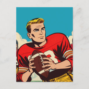 Retro Football Tecknads Vykort