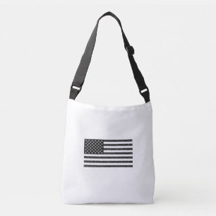 Retro för amerikansk Flagga Black and White Vintag Axelväska