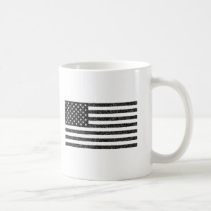 Retro för amerikansk Flagga Black and White Vintag Kaffemugg