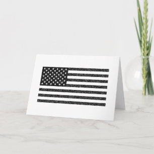Retro för amerikansk Flagga Black and White Vintag Kort