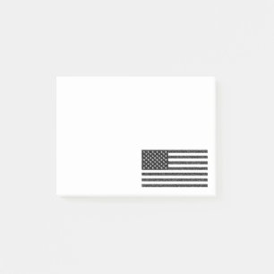 Retro för amerikansk Flagga Black and White Vintag Post-it Block
